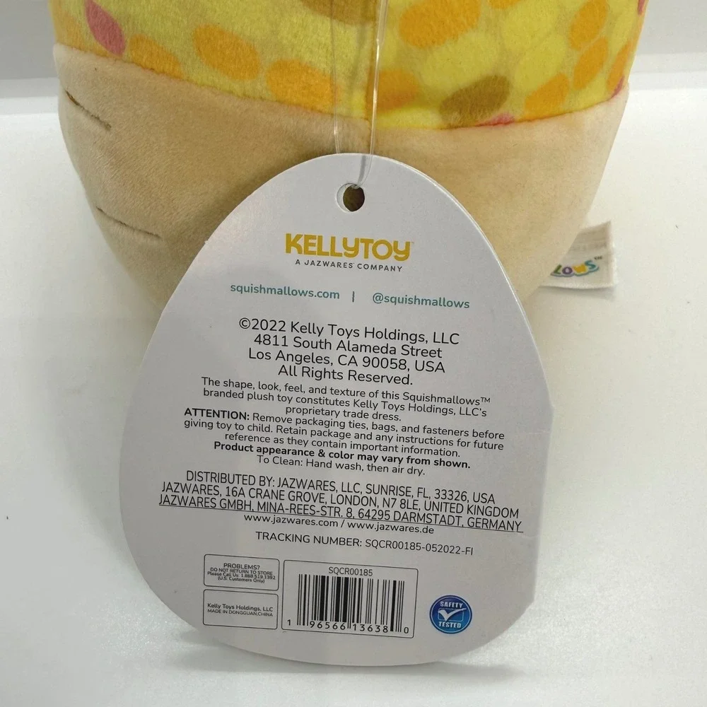 Squishmallows 7 Inch Cornelias the Corn Plush‎ Kellytoy 2022 Yellow Stuffed Toy